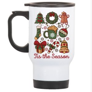 Cute Christmas Coquette Tis The Season Stainless Steel Travel Mug