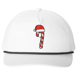 Christmas Candy Cane Santa Xmas Snapback Five-Panel Rope Hat