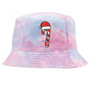 Christmas Candy Cane Santa Xmas Tie-Dyed Bucket Hat