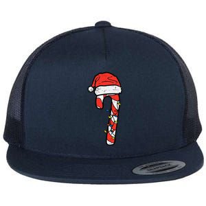 Christmas Candy Cane Santa Xmas Flat Bill Trucker Hat