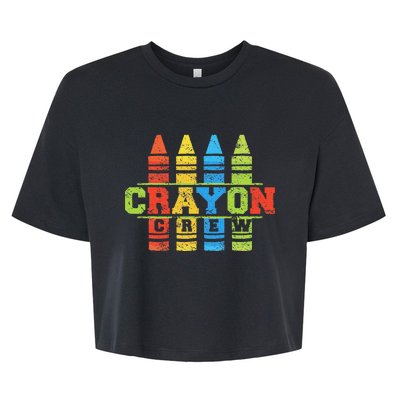 Cray Colors Child Art Funny Crayon Crew Bella+Canvas Jersey Crop Tee