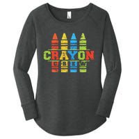 Cray Colors Child Art Funny Crayon Crew Women's Perfect Tri Tunic Long Sleeve Shirt