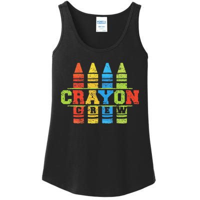 Cray Colors Child Art Funny Crayon Crew Ladies Essential Tank