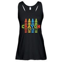 Cray Colors Child Art Funny Crayon Crew Ladies Essential Flowy Tank