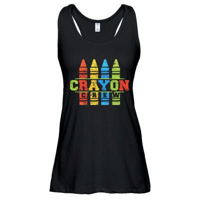 Cray Colors Child Art Funny Crayon Crew Ladies Essential Flowy Tank