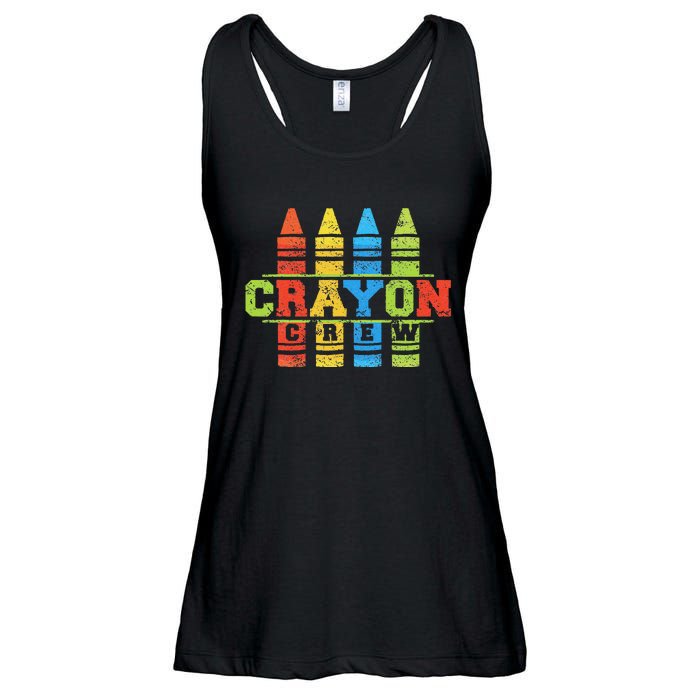 Cray Colors Child Art Funny Crayon Crew Ladies Essential Flowy Tank