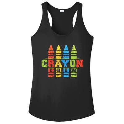 Cray Colors Child Art Funny Crayon Crew Ladies PosiCharge Competitor Racerback Tank