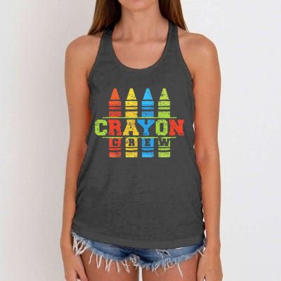 Cray Colors Child Art Funny Crayon Crew Women's Knotted Racerback Tank