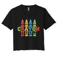 Cray Colors Child Art Funny Crayon Crew Women's Crop Top Tee