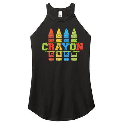 Cray Colors Child Art Funny Crayon Crew Women’s Perfect Tri Rocker Tank