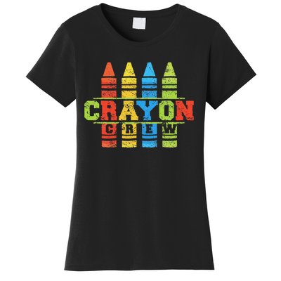 Cray Colors Child Art Funny Crayon Crew Women's T-Shirt