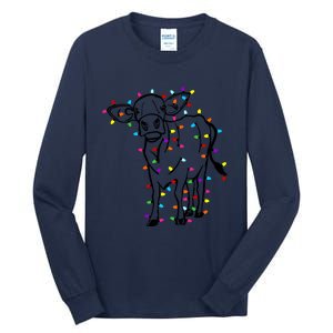 Cute Cow Christmas Lights Christmas Funny Heifers Tall Long Sleeve T-Shirt