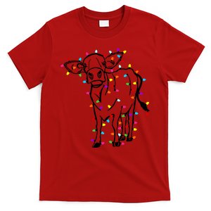 Cute Cow Christmas Lights Christmas Funny Heifers T-Shirt