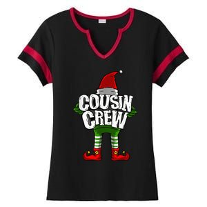 Cousin Crew Christmas Elf Matching Family Ladies Halftime Notch Neck Tee