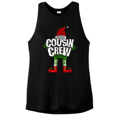 Cousin Crew Christmas Elf Matching Family Ladies PosiCharge Tri-Blend Wicking Tank