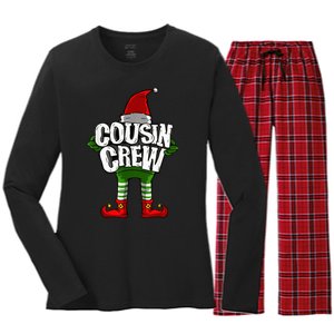 Cousin Crew Christmas Elf Matching Family Women's Long Sleeve Flannel Pajama Set 