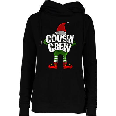 Cousin Crew Christmas Elf Matching Family Womens Funnel Neck Pullover Hood