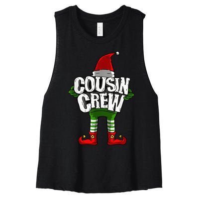 Cousin Crew Christmas Elf Matching Family Women's Racerback Cropped Tank