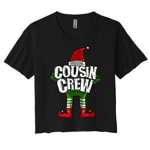 Cousin Crew Christmas Elf Matching Family Women's Crop Top Tee