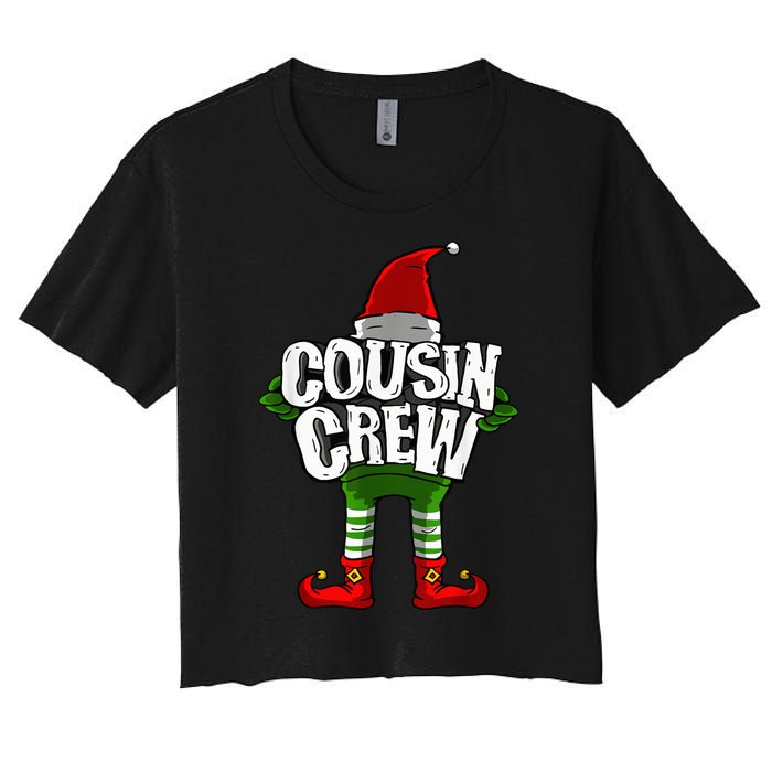 Cousin Crew Christmas Elf Matching Family Women's Crop Top Tee