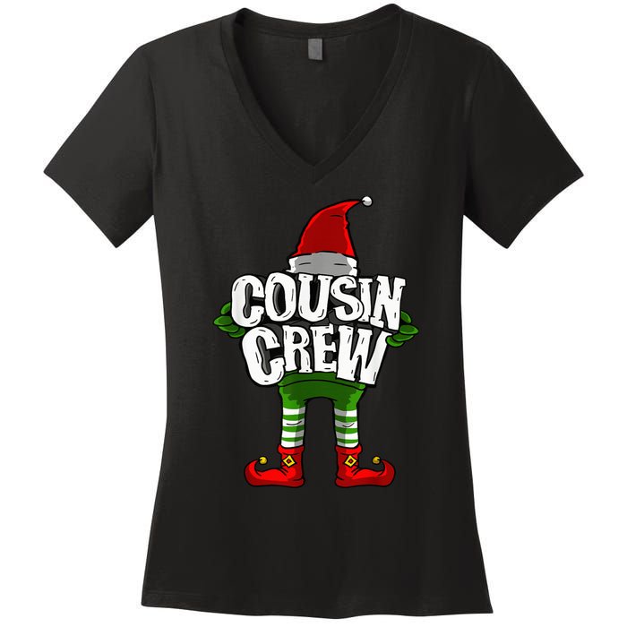 Cousin Crew Christmas Elf Matching Family Women's V-Neck T-Shirt