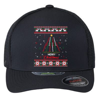 Clarinegift Clarinet Christmas Tree Ugly Xmas Sweater Gift Flexfit Unipanel Trucker Cap