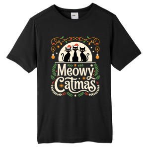 Cute Cat Christmas Xmas Black Cats Christmas Meowy Catmas Gift Tall Fusion ChromaSoft Performance T-Shirt