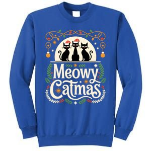 Cute Cat Christmas Xmas Black Cats Christmas Meowy Catmas Gift Sweatshirt