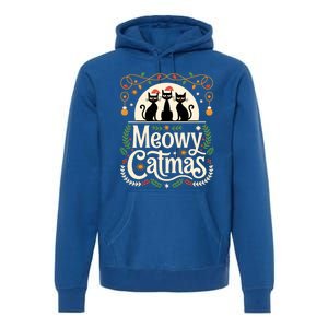 Cute Cat Christmas Xmas Black Cats Christmas Meowy Catmas Gift Premium Hoodie