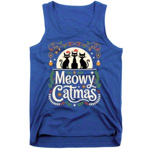 Cute Cat Christmas Xmas Black Cats Christmas Meowy Catmas Gift Tank Top