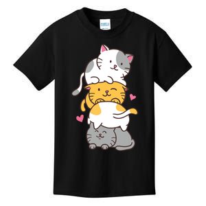 Cat Cats Cute Kitty Pile Anime Kawaii Neko Kids T-Shirt