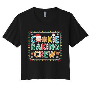 Christmas Cookie Crew Baking Pajamas Baking Family Funny Women's Crop Top Tee