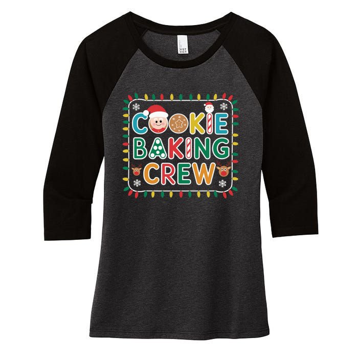 Christmas Cookie Crew Baking Pajamas Baking Family Funny Women's Tri-Blend 3/4-Sleeve Raglan Shirt