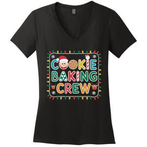 Christmas Cookie Crew Baking Pajamas Baking Family Funny Women's V-Neck T-Shirt