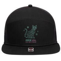 Cyber Cat Circuit Board Design for Tech Enthusiasts 7 Panel Mesh Trucker Snapback Hat