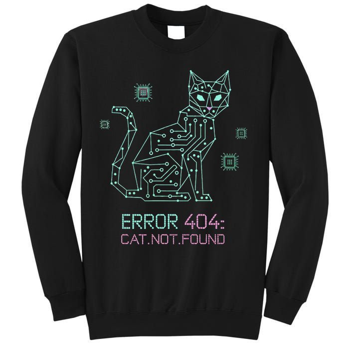 Cyber Cat Circuit Board Design for Tech Enthusiasts Sweatshirt