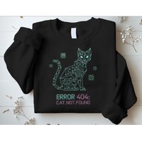 Cyber Cat Circuit Board Design for Tech Enthusiasts Sweatshirt