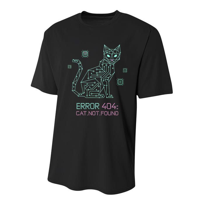 Cyber Cat Circuit Board Design for Tech Enthusiasts Youth Performance Sprint T-Shirt