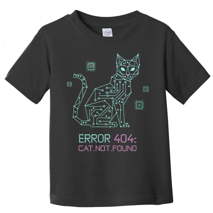 Cyber Cat Circuit Board Design for Tech Enthusiasts Toddler T-Shirt