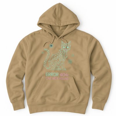 Cyber Cat Circuit Board Design for Tech Enthusiasts Hoodie