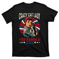 Childless Crazy Cat Lady For Kamala 2024 Election President T-Shirt