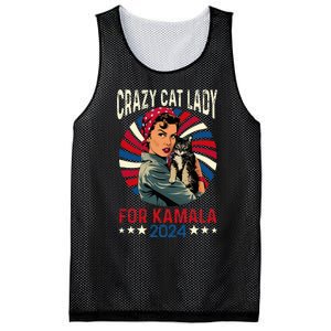 Childless Crazy Cat Lady For Kamala 2024 Election President Mesh Reversible Basketball Jersey Tank