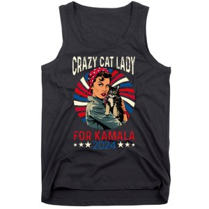 Childless Crazy Cat Lady For Kamala 2024 Election President Tank Top