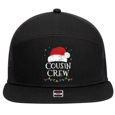 Christmas cousin crew with santa claus hat for family xmas 7 Panel Mesh Trucker Snapback Hat