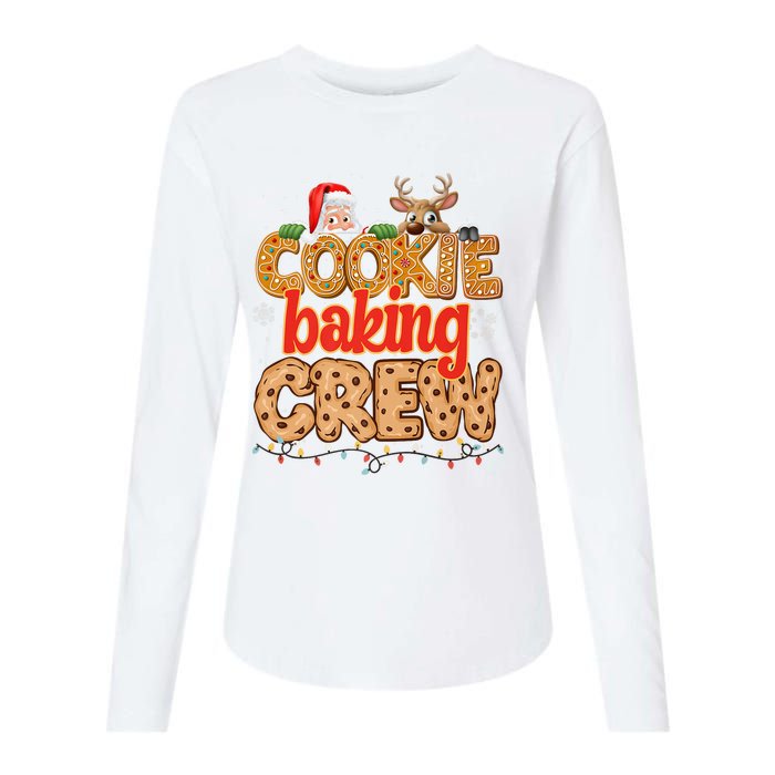 Christmas Cookie Crew Baking Pajamas Baking Family Funny Womens Cotton Relaxed Long Sleeve T-Shirt