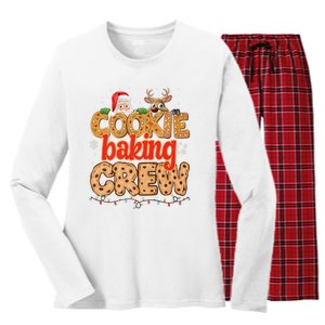 Christmas Cookie Crew Baking Pajamas Baking Family Funny Women's Long Sleeve Flannel Pajama Set 