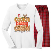 Christmas Cookie Crew Baking Pajamas Baking Family Funny Women's Long Sleeve Flannel Pajama Set 