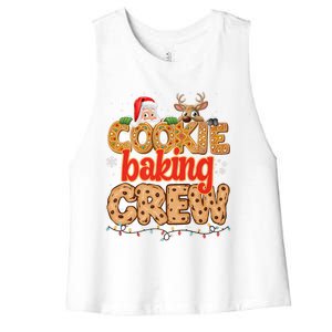 Christmas Cookie Crew Baking Pajamas Baking Family Funny Women's Racerback Cropped Tank