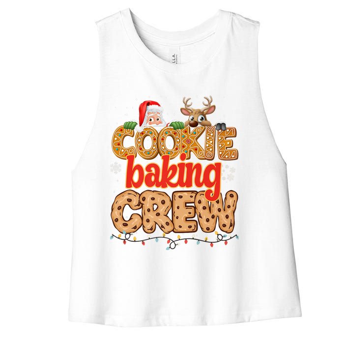 Christmas Cookie Crew Baking Pajamas Baking Family Funny Women's Racerback Cropped Tank