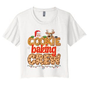 Christmas Cookie Crew Baking Pajamas Baking Family Funny Women's Crop Top Tee